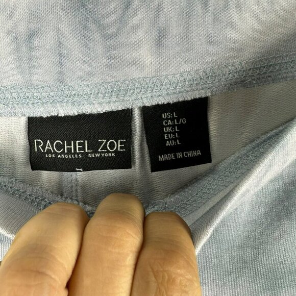 Rachel Zoe Tie Dye Soft French Terry Lined Jogger Pants Slate Blue Size Large - Picture 7 of 9